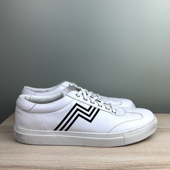 Ralph Lauren Purple Label Savir Calfskin Trainer White Leather Sneaker sz 11.5 - Picture 2 of 15